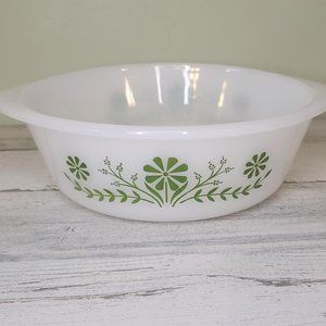 Green Daisy Glasbake Dish